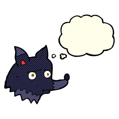 karikatür mutsuz köpek düşünce balonu ile