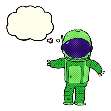 Düşünce balonu olan bir astronot.