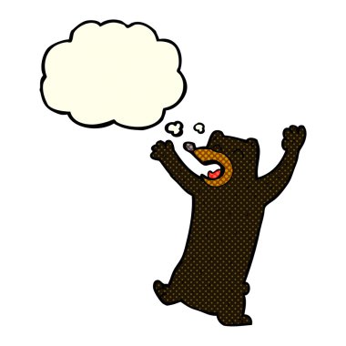 siyah ayı düşünce balonu ile çizgi film