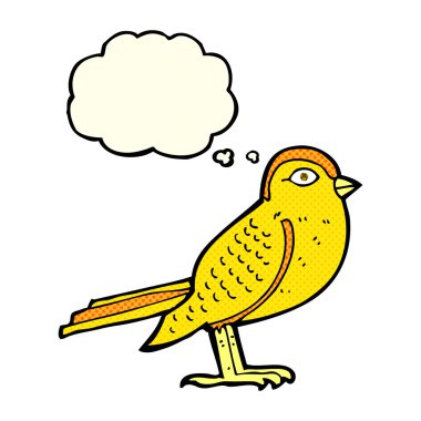 Düşünce baloncuklu çizgi film kuşu