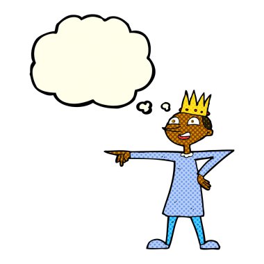 Düşünce baloncuğu ile prensi gösteren çizgi film