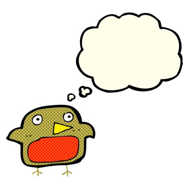 Düşünce baloncuklu çizgi robin