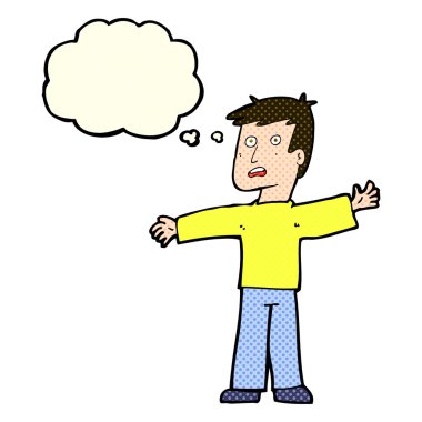 Çizgi film adamı düşünce balonuyla şaşırttı.