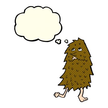 Düşünce baloncuklu çizgi film canavarı