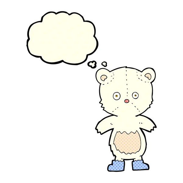 Kreskówkowy niedźwiedź polarny z bańką myślową — Wektor stockowy