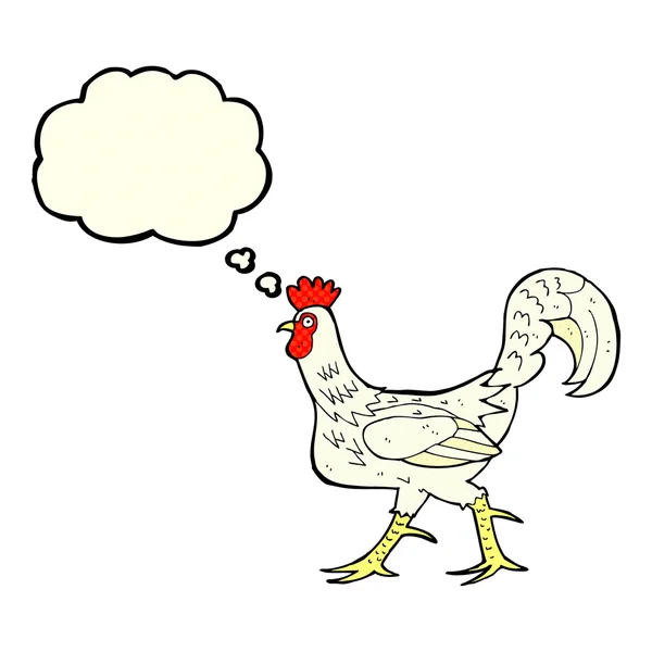 Cartoon cockerel with thought bubble — Stock Vector