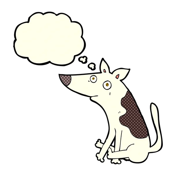 Tecknad hund med tankebubbla — Stock vektor