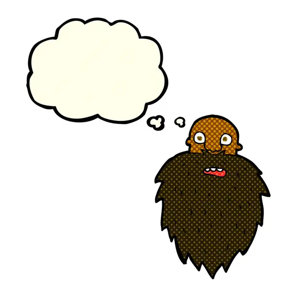 Desene animate barbă om cu bule de gândire — Vector de stoc