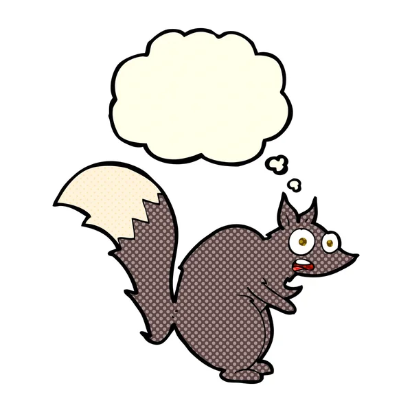 Drôle surpris écureuil dessin animé avec bulle de pensée — Image vectorielle