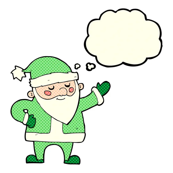 Cartoon santa claus with thought bubble — Stock Vector