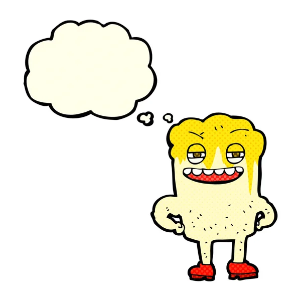 Karikatur glücklicher Zahn mit Gedankenblase — Stockvektor