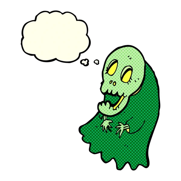 Cartoon spooky ghoul med tankebubbla — Stock vektor
