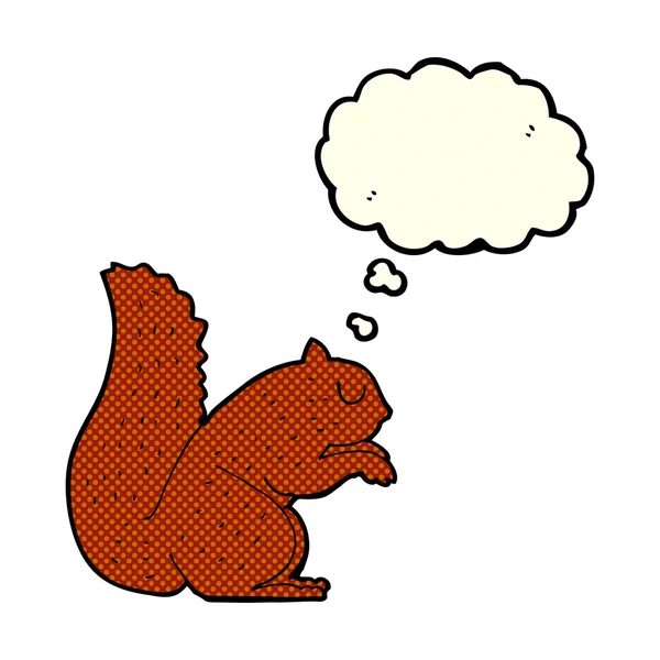 Cartoon squirrel with thought bubble — Stock Vector