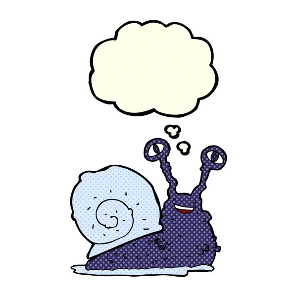 Cartoon snail with thought bubble — Stock Vector