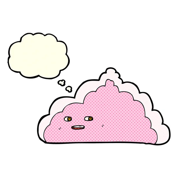 Nube de dibujos animados con burbuja de pensamiento — Vector de stock