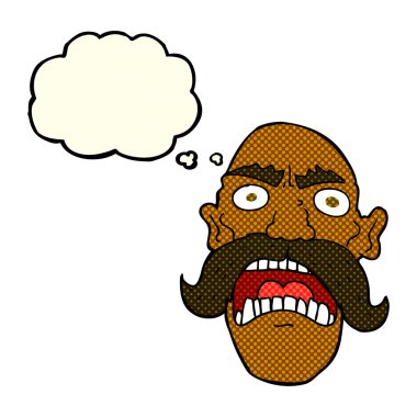 çizgi film düşünce balonu ile kızgın ihtiyar