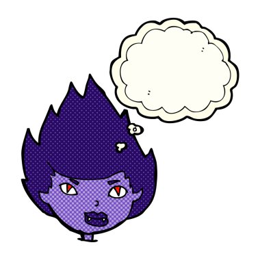 Düşünce baloncuklu vampir kafası.