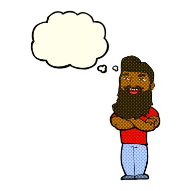 çizgi film gururlu adam düşünce baloncuğu ile