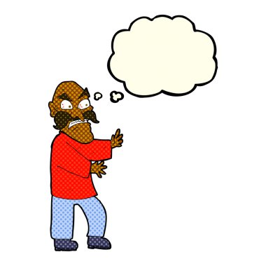 çizgi film düşünce balonu ile kızgın ihtiyar