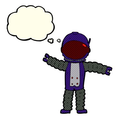 Düşünce balonu olan bir astronot.