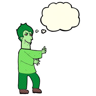 Düşünce baloncuklu çizgi film vampiri