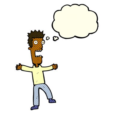 Çizgi film, düşünce balonlu adamı dehşete düşürdü.