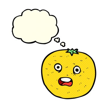 düşünce balonu ile turuncu çizgi film