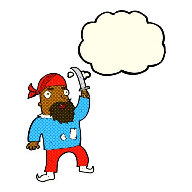 Düşünce baloncuklu çizgi film korsanı