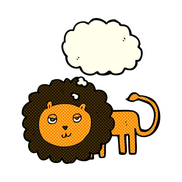 Cartoon lion with thought bubble — Stock Vector