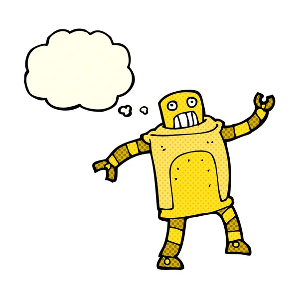 Ρομπότ κινουμένων σχεδίων με φούσκα σκέψης — Διανυσματικό Αρχείο