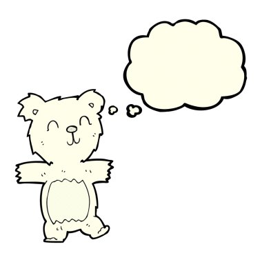 çizgi film sevimli kutup ayısı yavrusu ile düşünce balonu