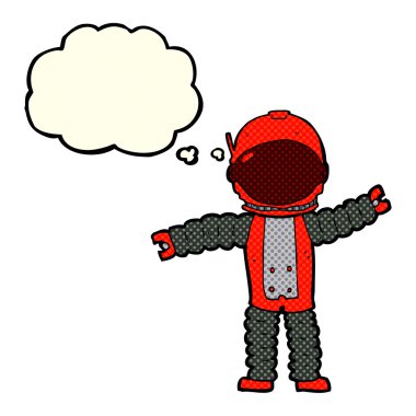 Düşünce balonu olan bir astronot.