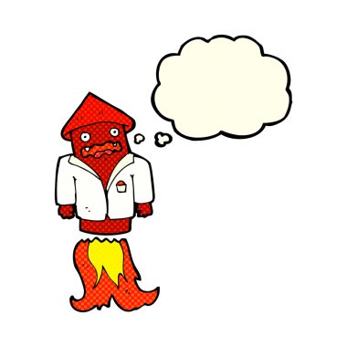 Düşünce baloncuklu iş elbisesi içinde havai fişekler.