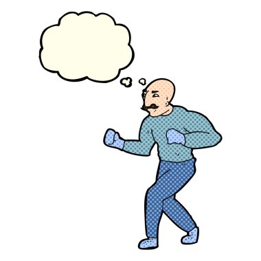 Düşünce baloncuğu olan Viktorya dönemi boksörü