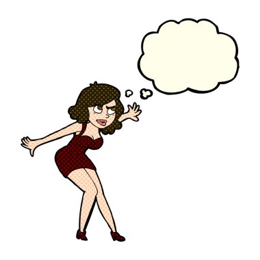 Düşünce baloncuğu olan kadın casus.