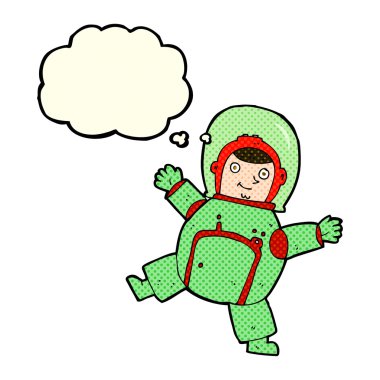 Düşünce balonu olan bir astronot.