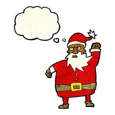 Düşünce baloncuklu çizgi film Noel Baba