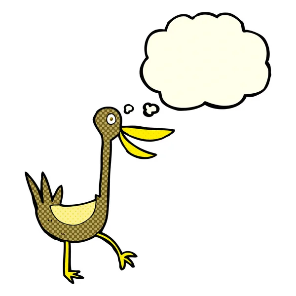 有思想泡泡的滑稽卡通鸭 — 图库矢量图片