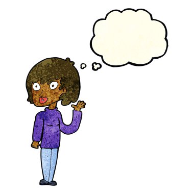 kabarcık karikatür sallayarak kadınla sanıyordum