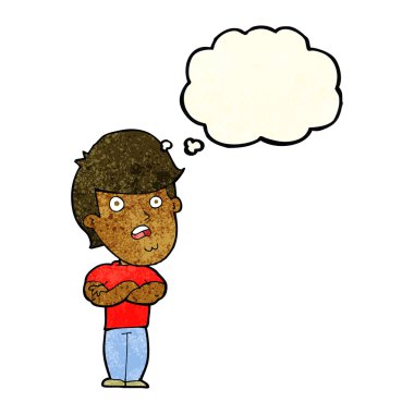 çizgi film dissapointed adamla düşünce balonu