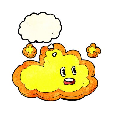 Düşünce baloncuklu çizgi film bulutu