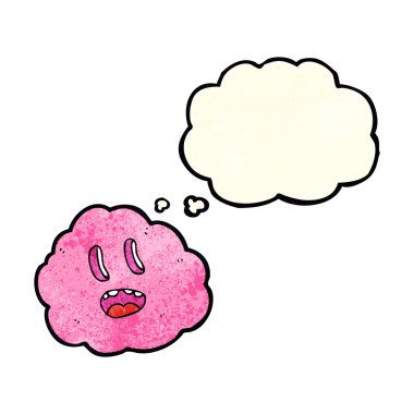 Düşünce baloncuklu karikatür ürkütücü bulut