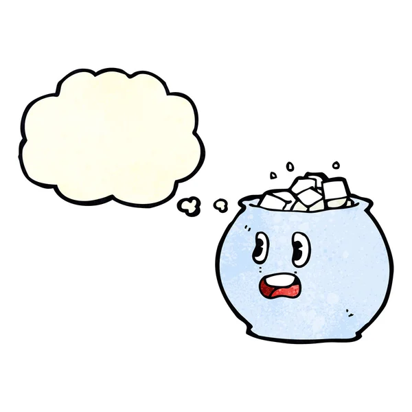 Kreslený misku cukru s myslel bublina — Stockový vektor