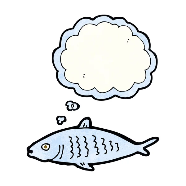 思考バブルを持つ漫画の魚 — ストックベクタ