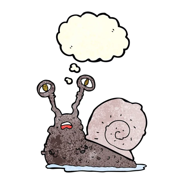 卡通毛蜗牛与思想泡泡 — 图库矢量图片