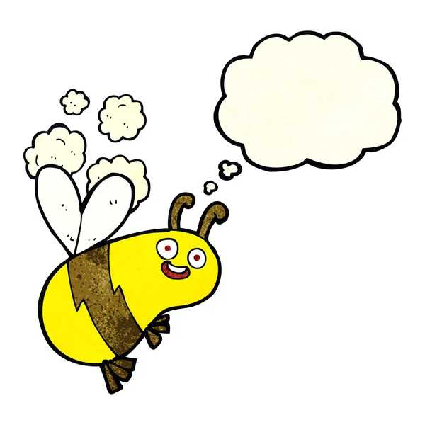 有思想泡泡的滑稽卡通蜜蜂 — 图库矢量图片