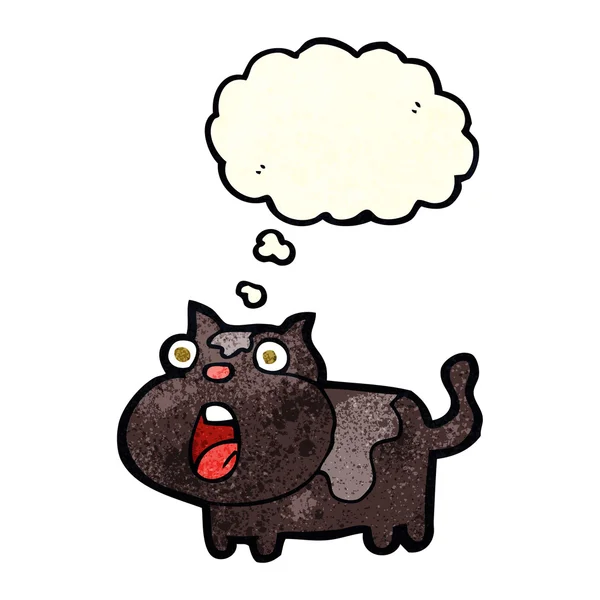 Desenho animado gato chocado com bolha de pensamento —  Vetores de Stock