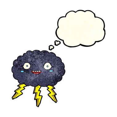 mutlu karikatür yağmur bulutu ile kabarcık sanıyordum