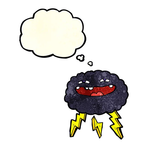 Glückliche Cartoon-Wolke mit Gedankenblase — Stockvektor