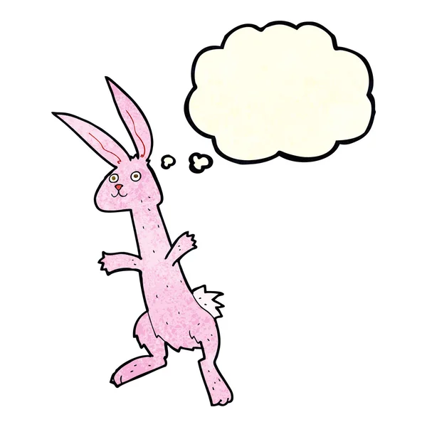 Мультяшний кролик з бульбашкою думок — стоковий вектор